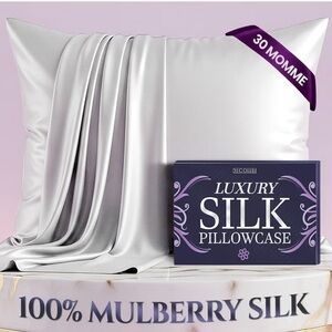 NEW DECOLURE 100% Mulberry Silk Standard Pillowcase White Soft & Cooling Luxury